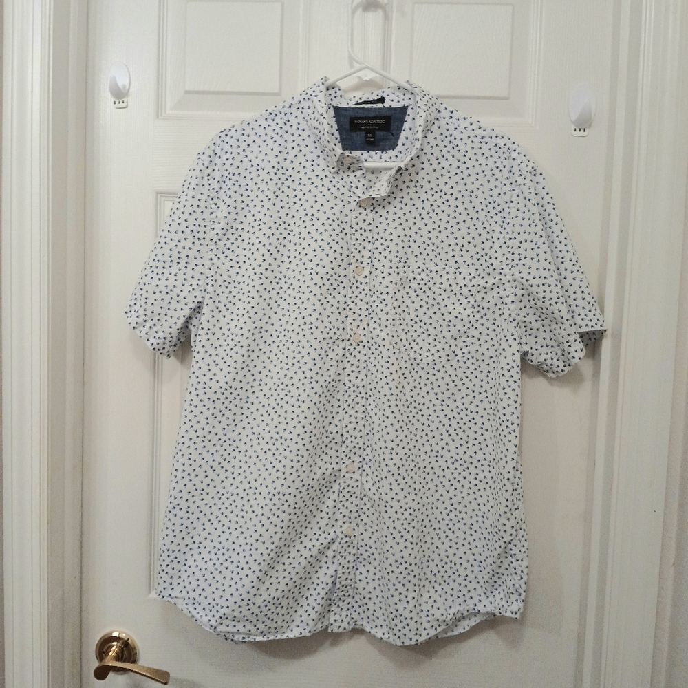 Banana Republic Slim Fit Shirt Men's Size XL Blue Print